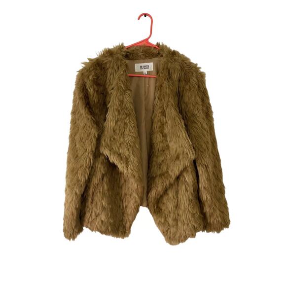 BB Dakota by Steve Madden Shag Faux Fur Taupe Jacket Coat Size Large - NWOT - Picture 5 of 12